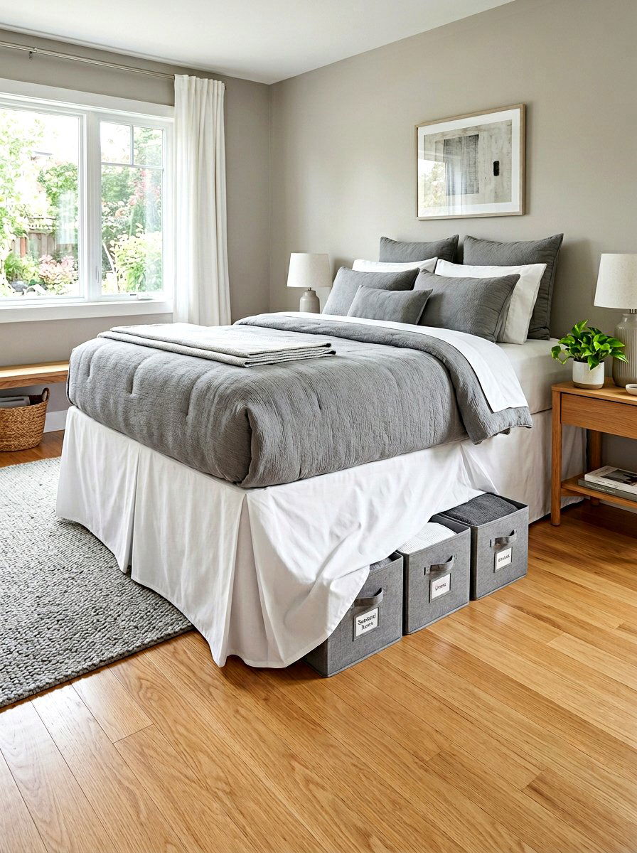 Bed Skirt Storage Cover - 30 dorm bed ideas