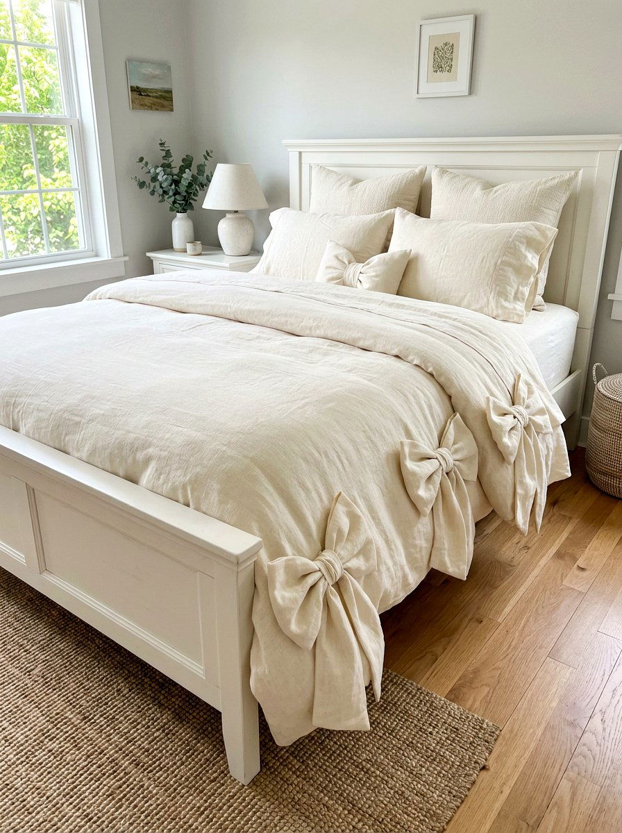 Bedding With Bow Ties - 30 frilly bedroom ideas