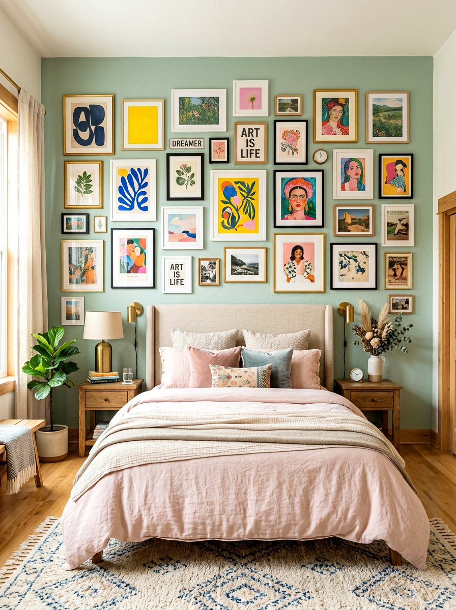 Bedroom Accent Wall - 30 maximalist art wall ideas