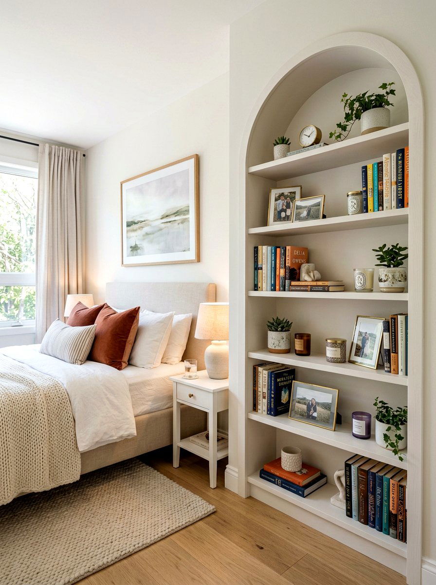 Bedroom Arched Bookshelf - 30 arched bookshelf ideas
