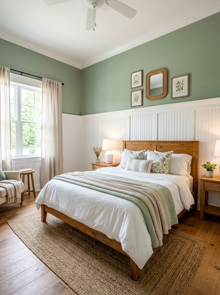 Bedroom Beadboard Wall - 30 soft vintage bedroom ideas