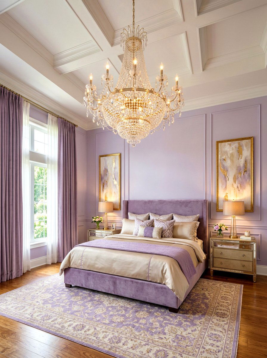 Bedroom Chandelier - 30 romantic master bedroom ideas