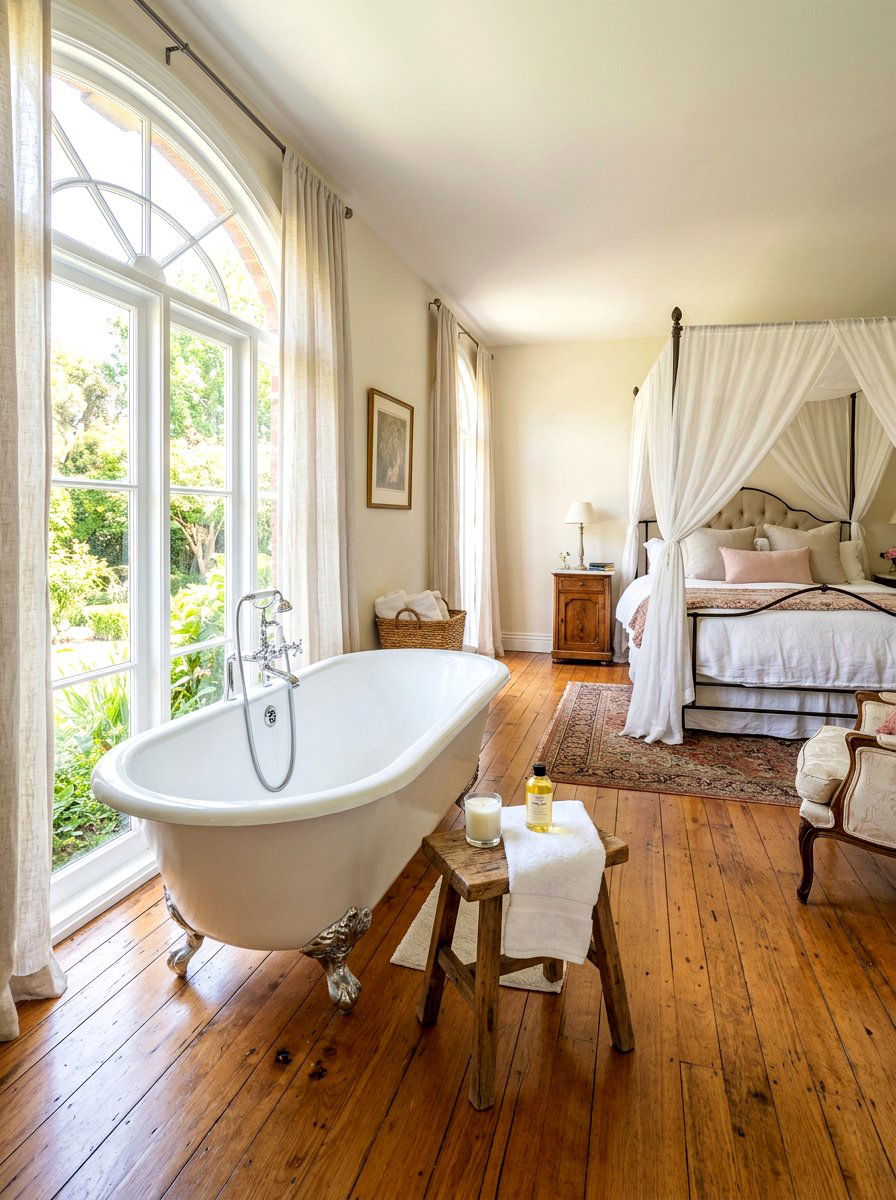Bedroom Clawfoot Tub - 30 cottage romantic bedroom ideas