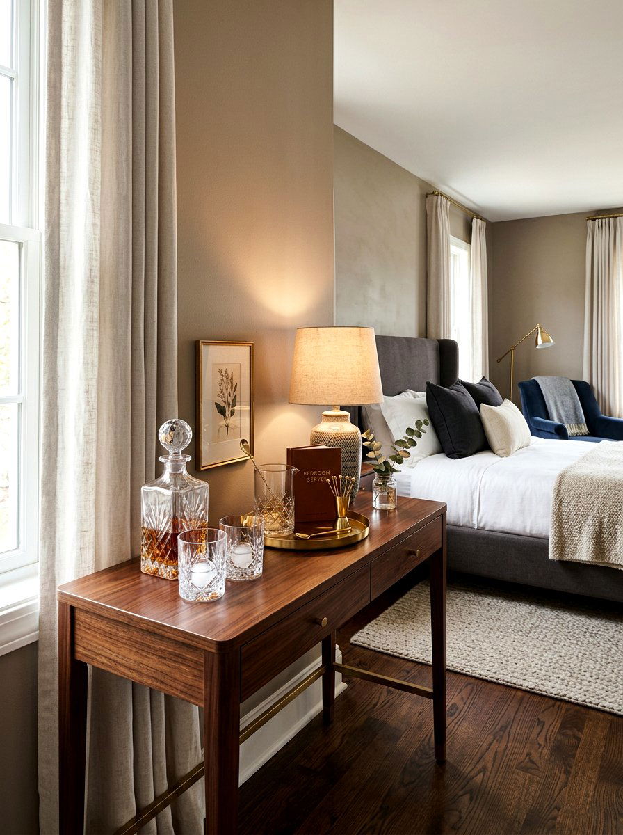 Bedroom Cocktail Station - 30 cocktail corner ideas