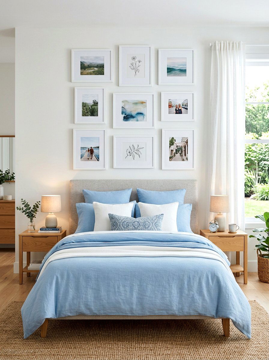 Bedroom Feature Photo Wall - 30 family photo wall ideas
