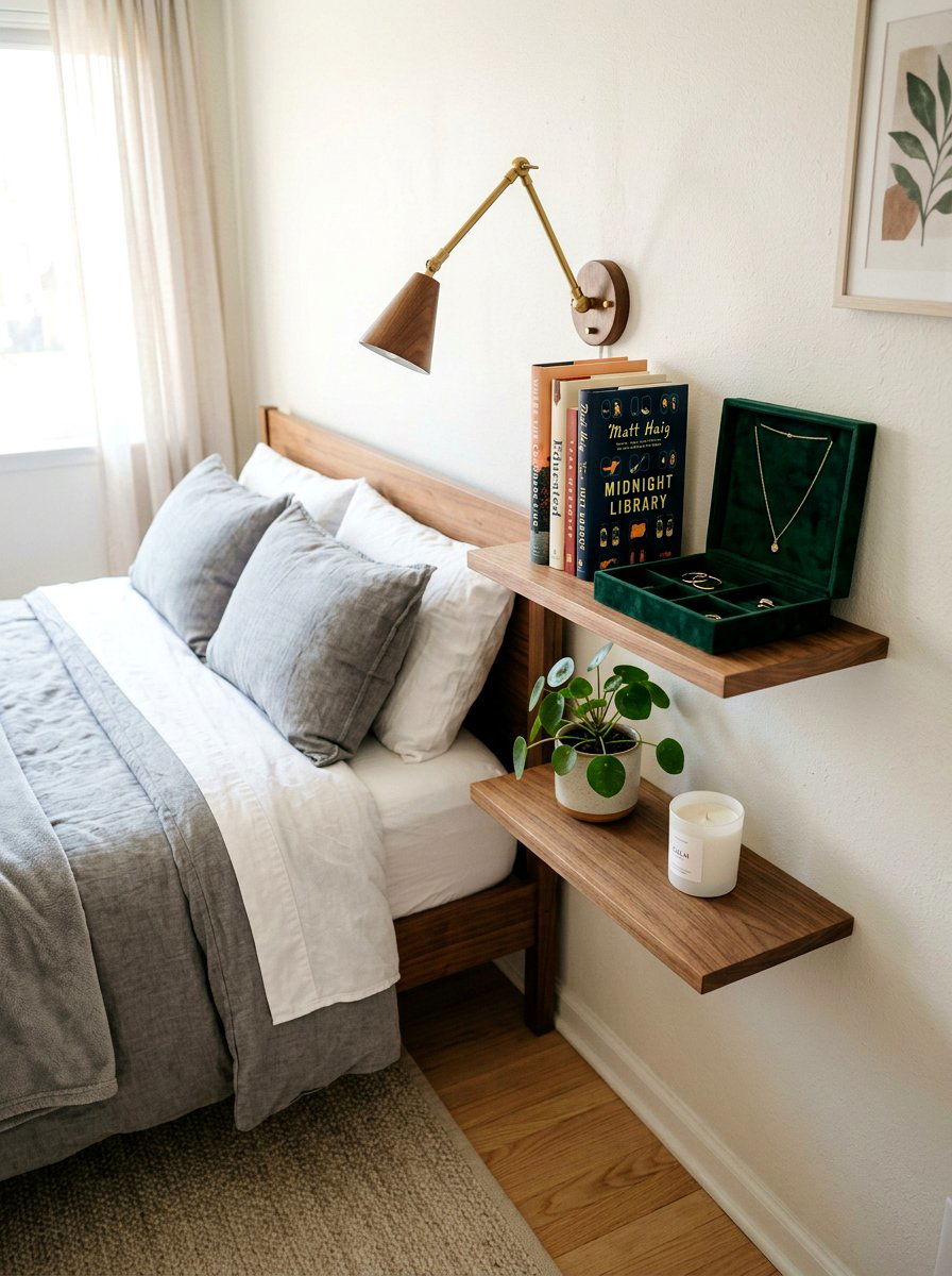 Bedroom Floating Shelves - 30 shelf styling ideas