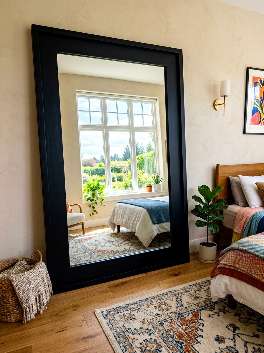 Bedroom Floor Mirror - 30 hotel style bedroom ideas