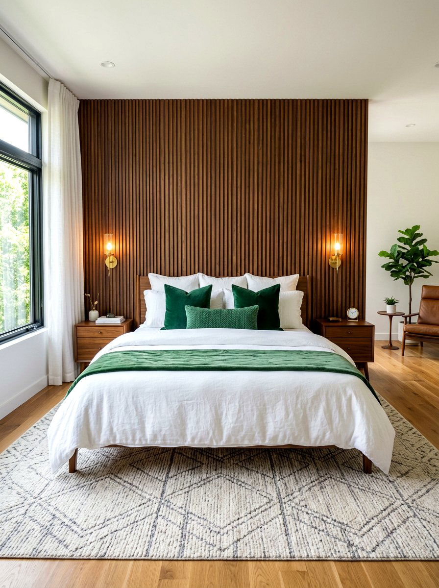 Bedroom Fluted Headboard - 30 fluted wood wall ideas