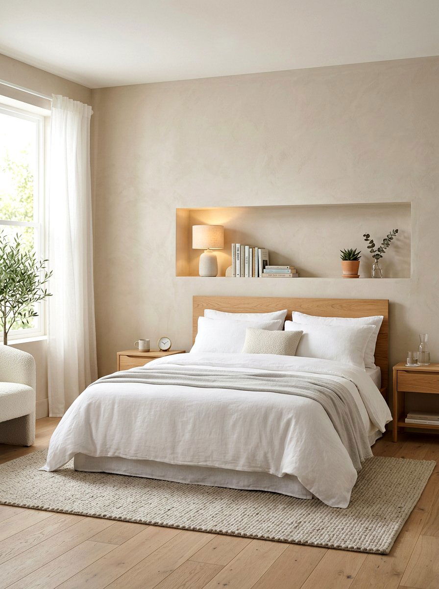 Bedroom Headboard Niche - 30 plaster wall niche ideas