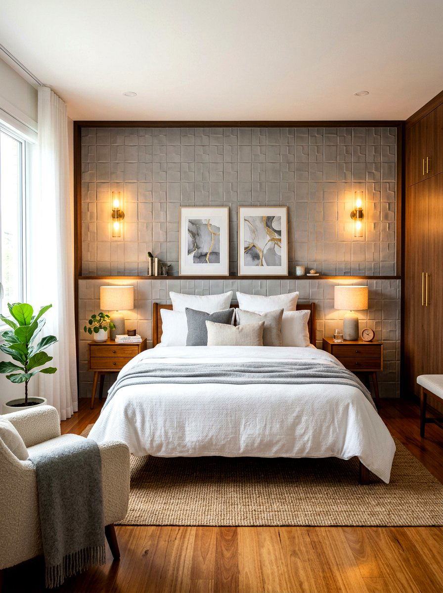 Bedroom Headboard Tile - 30 peel and stick tile ideas