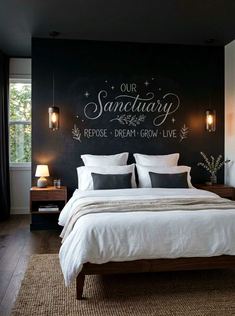 Bedroom Headboard Wall - 30 chalkboard wall ideas