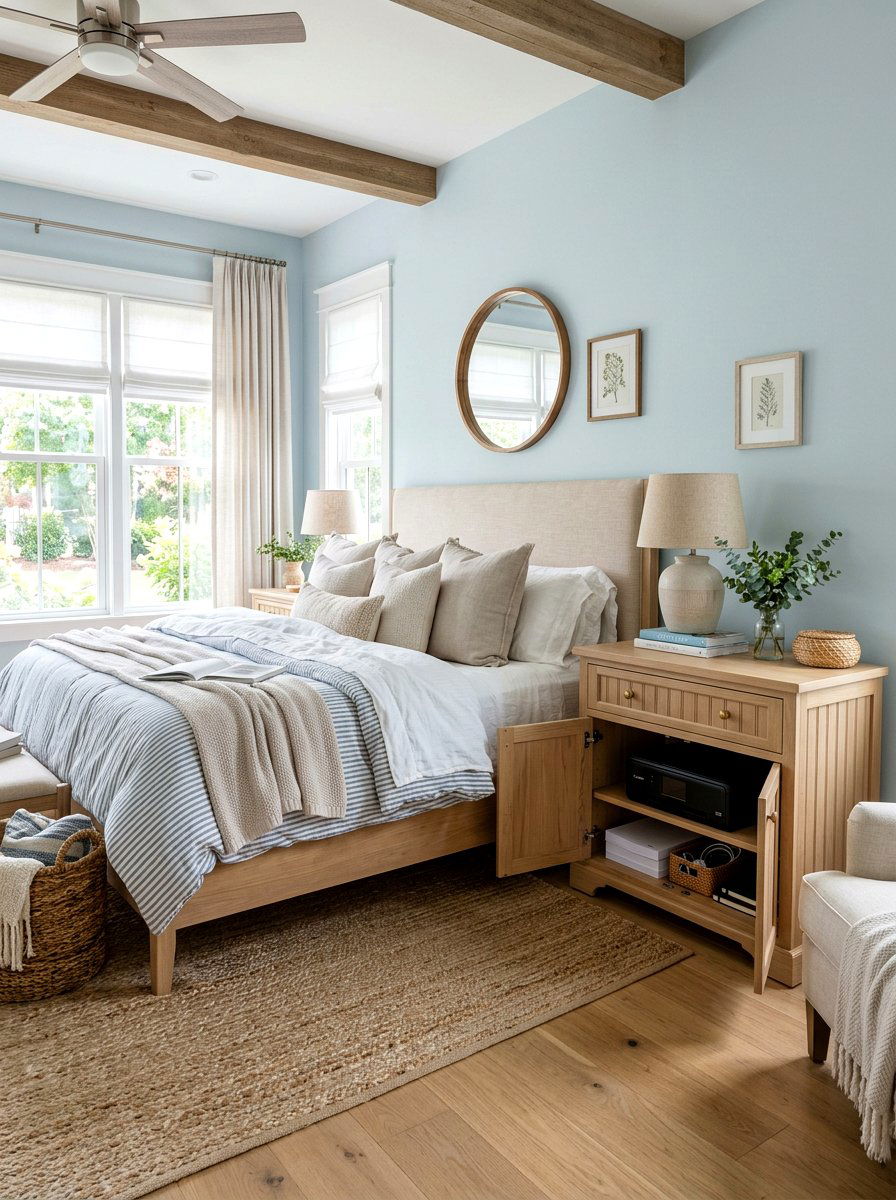 Bedroom Nightstand Printer Storage - 30 hidden printer cabinet ideas