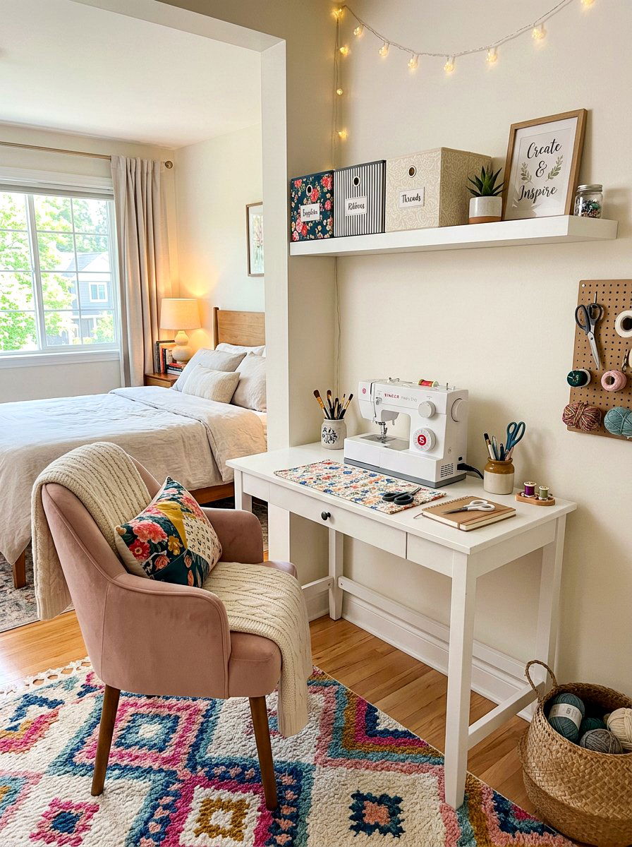 Bedroom Nook Craft Station - 30 crafting nook ideas