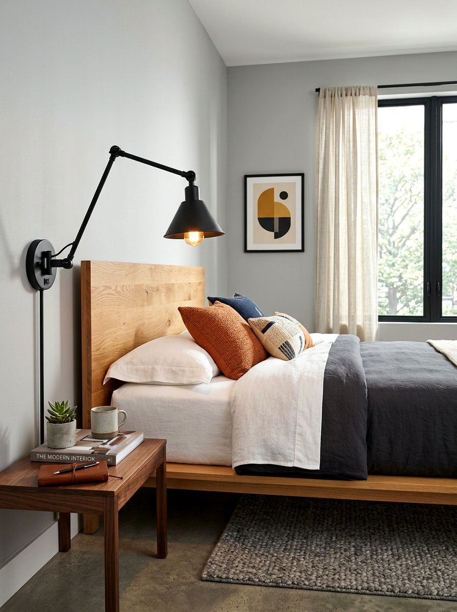 Bedroom Wall Swing Arm Lamp - 30 lamp styling ideas