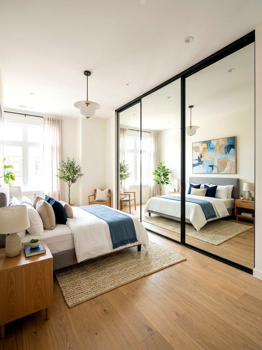 Bedroom With Sliding Closet Doors - 30 small master bedroom layout ideas
