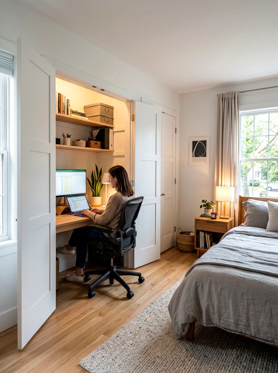 Bedroom closet office - 30 closet office ideas