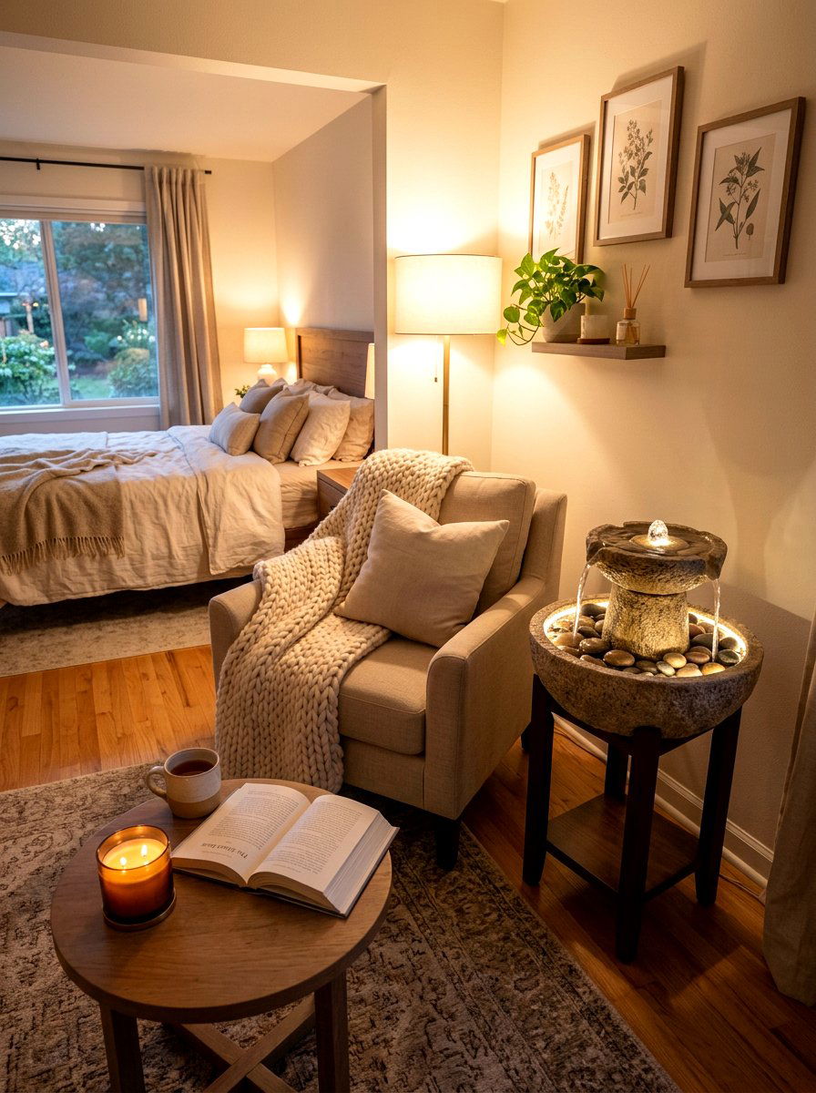 Bedroom corner water fountain - 30 indoor fountain decor ideas