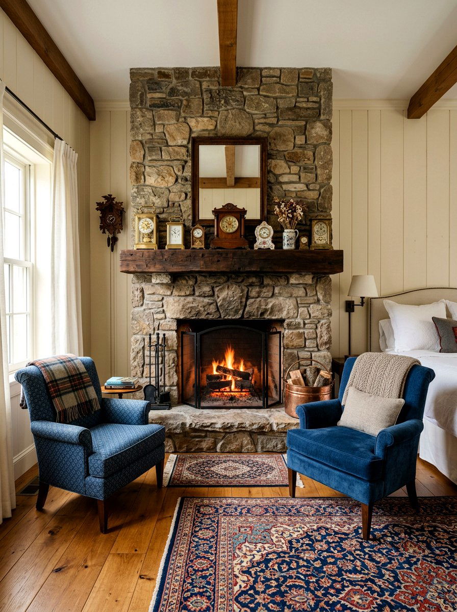 Bedroom fireplace hearth - 30 English country bedroom ideas