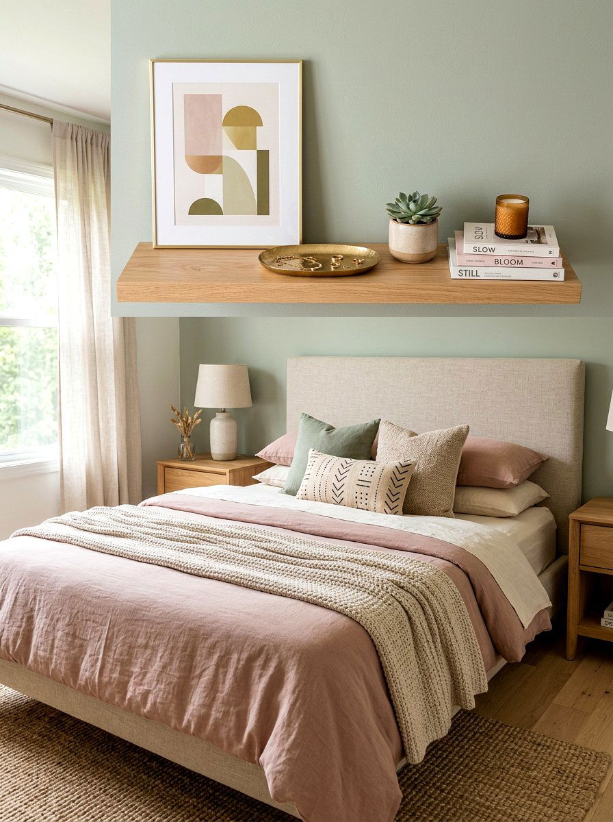 Bedroom floating shelf - 30 minimalist shelf styling ideas