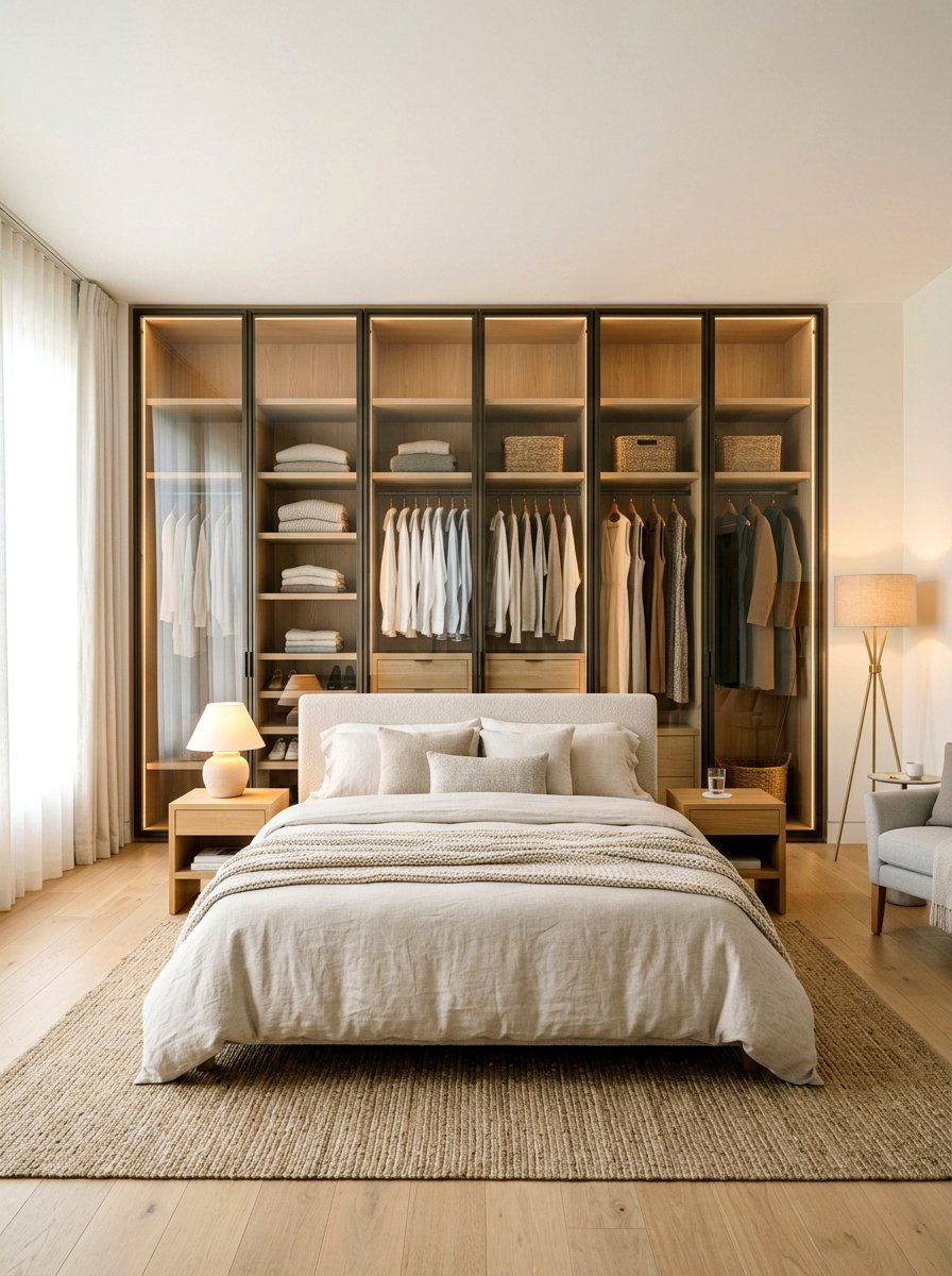 Bedroom glass closet - 30 glass front closet ideas