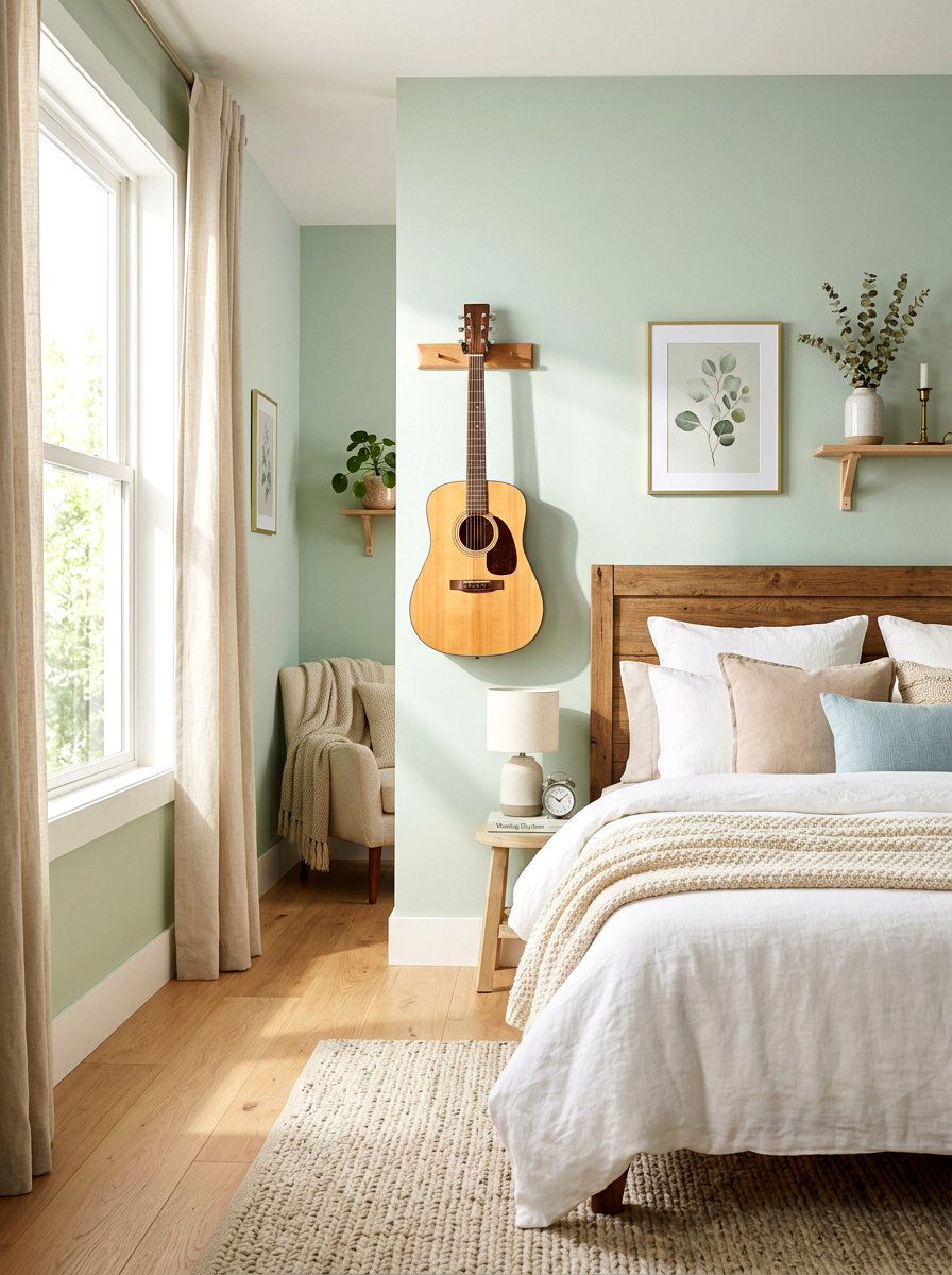 Bedroom guitar wall decor - 30 guitar wall display ideas