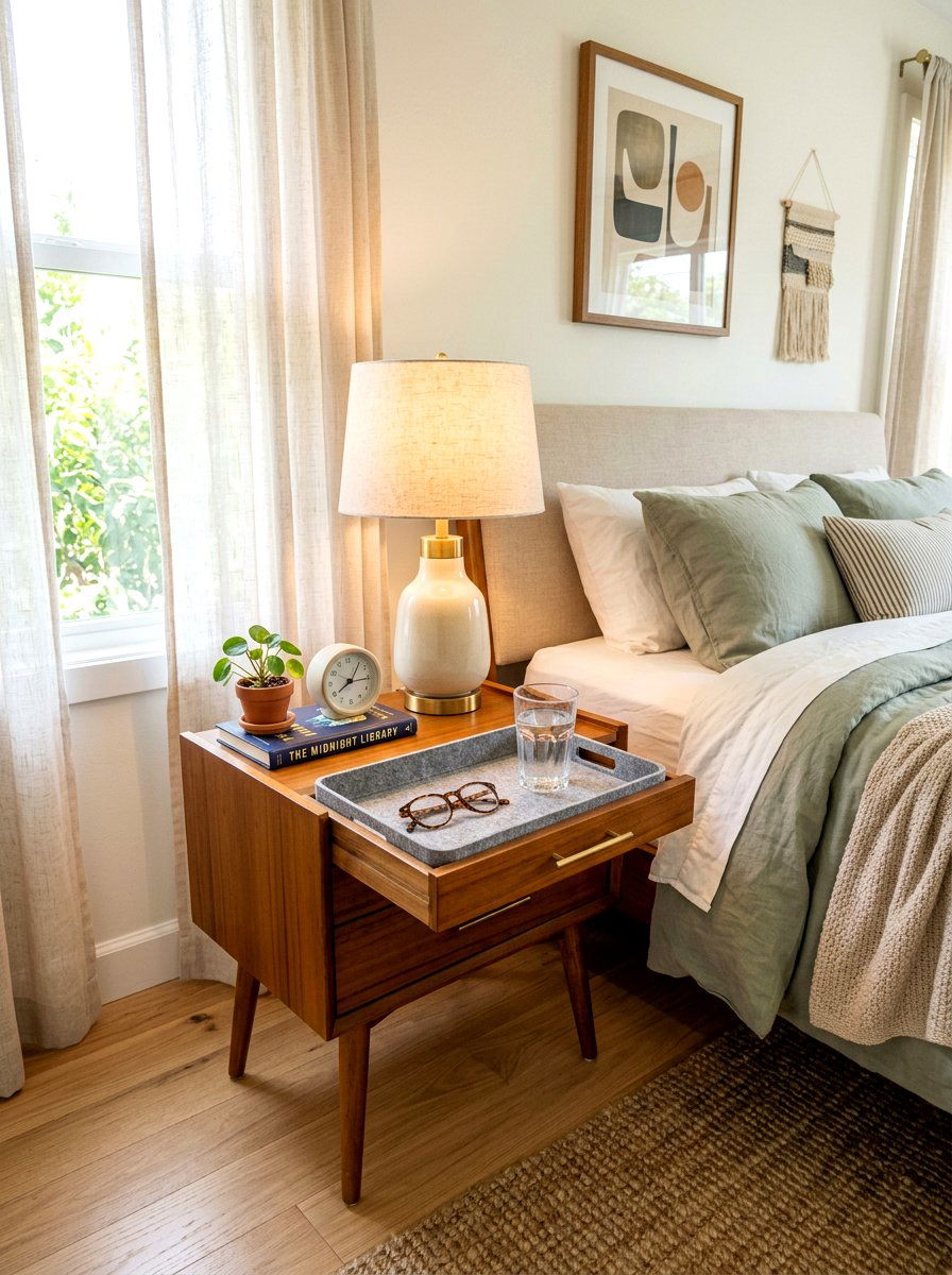 Bedside Nightstand Organization Tray - 30 decorative tray ideas
