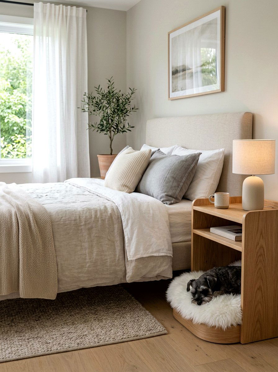 Bedside Table Dog Nook - 30 built in dog nook ideas