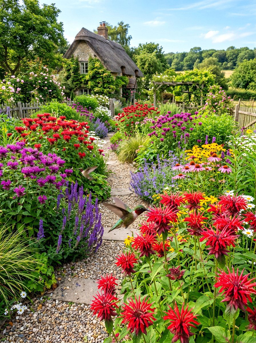 Bee Balm Garden - 30 tea herb garden ideas