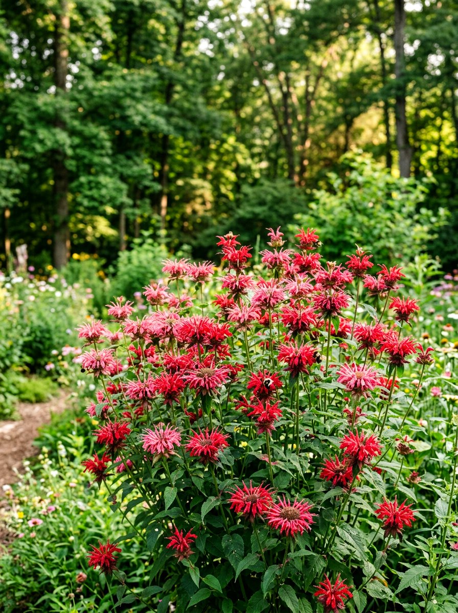 Bee Balm Grouping - 30 butterfly haven backyard ideas