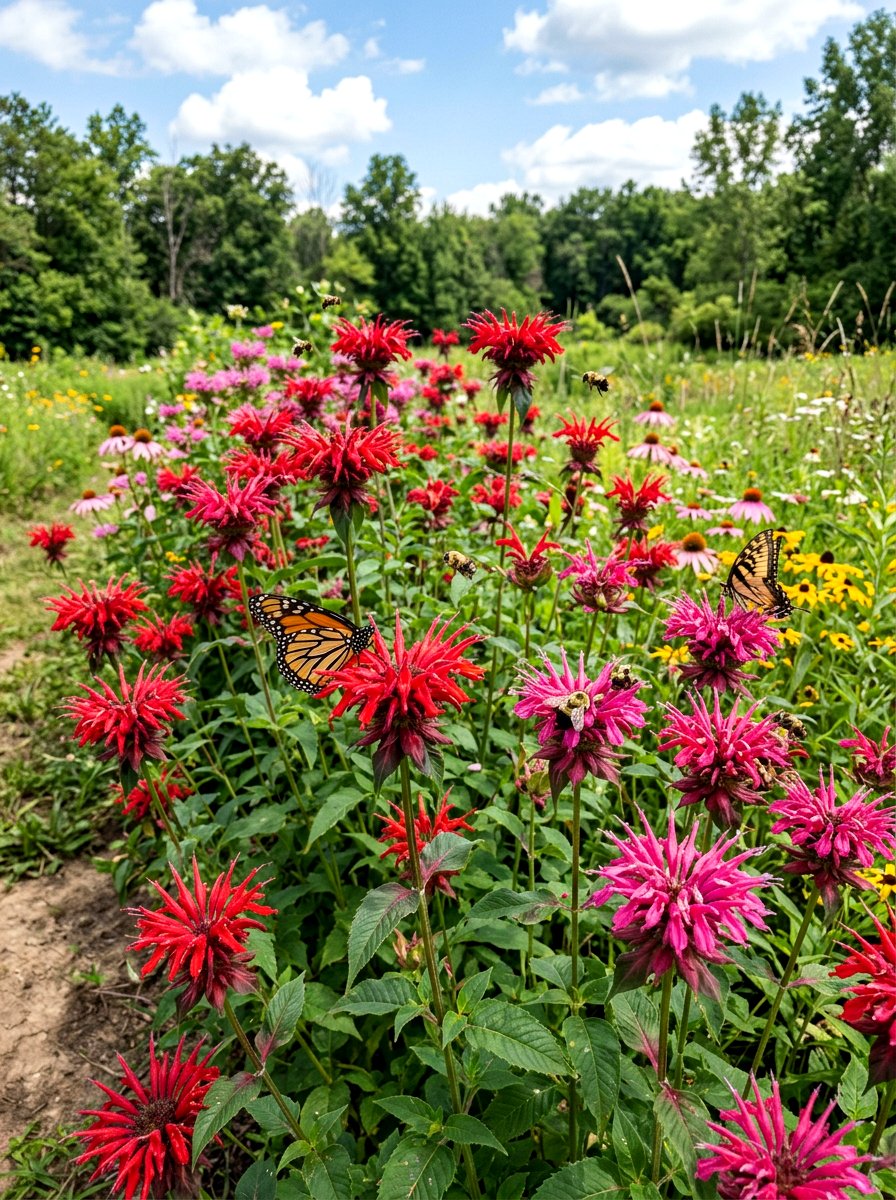 Bee Balm Pollinator Garden - 30 sensory herb garden ideas