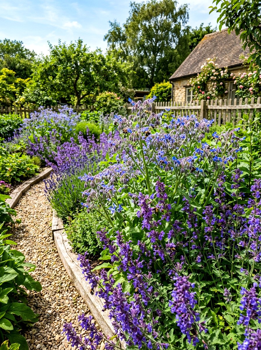 Bee Friendly Herb Border - 30 herb border garden ideas