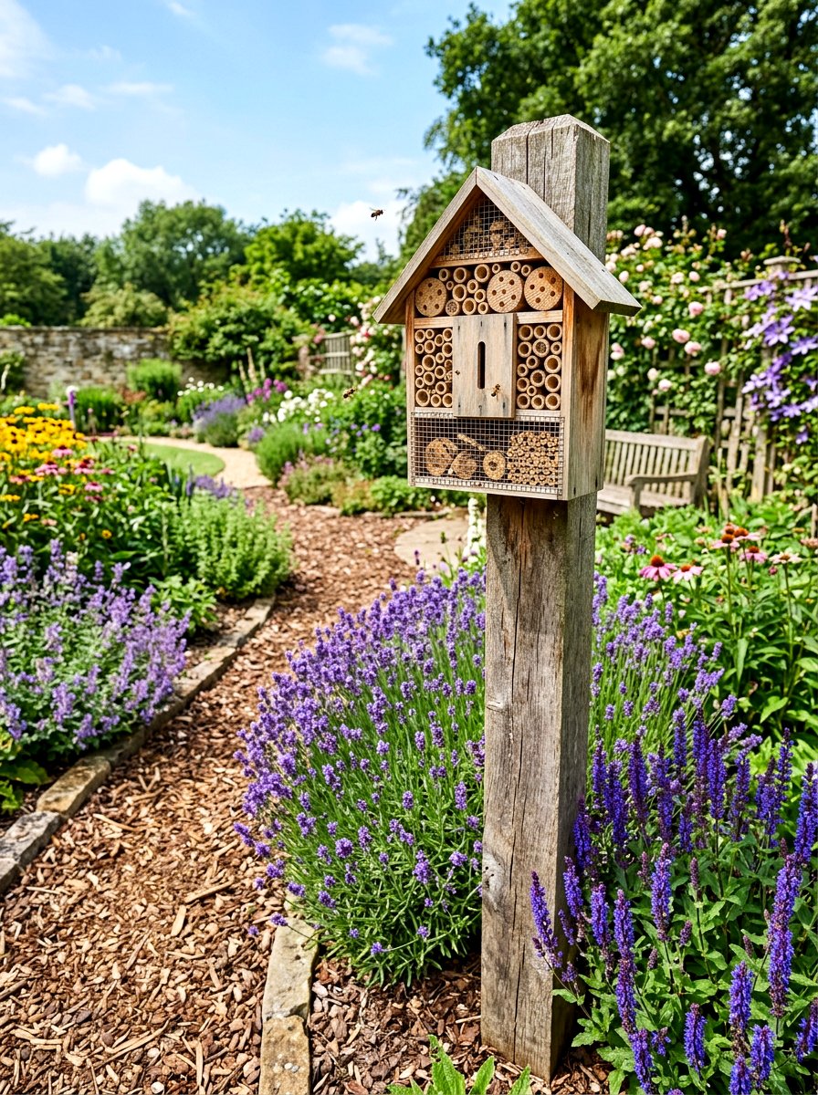 Bee Hotel Placement - 30 pollinator garden ideas