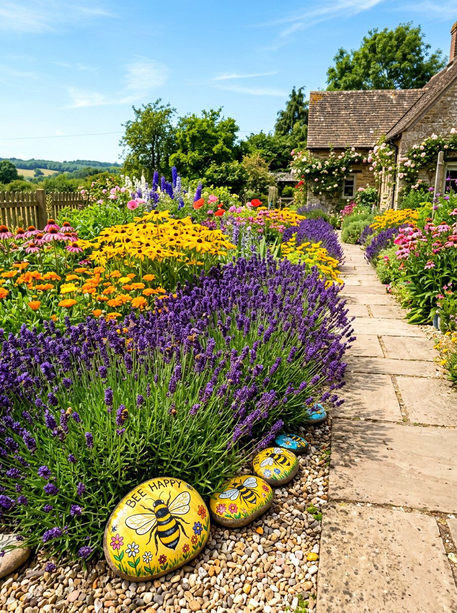 Bee Painted Stones - 30 painted rock ideas