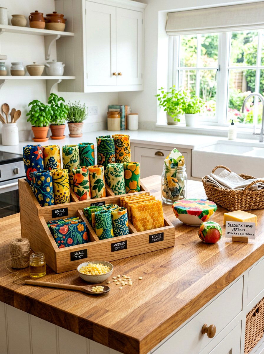Beeswax Wrap Station - 30 zero waste pantry ideas