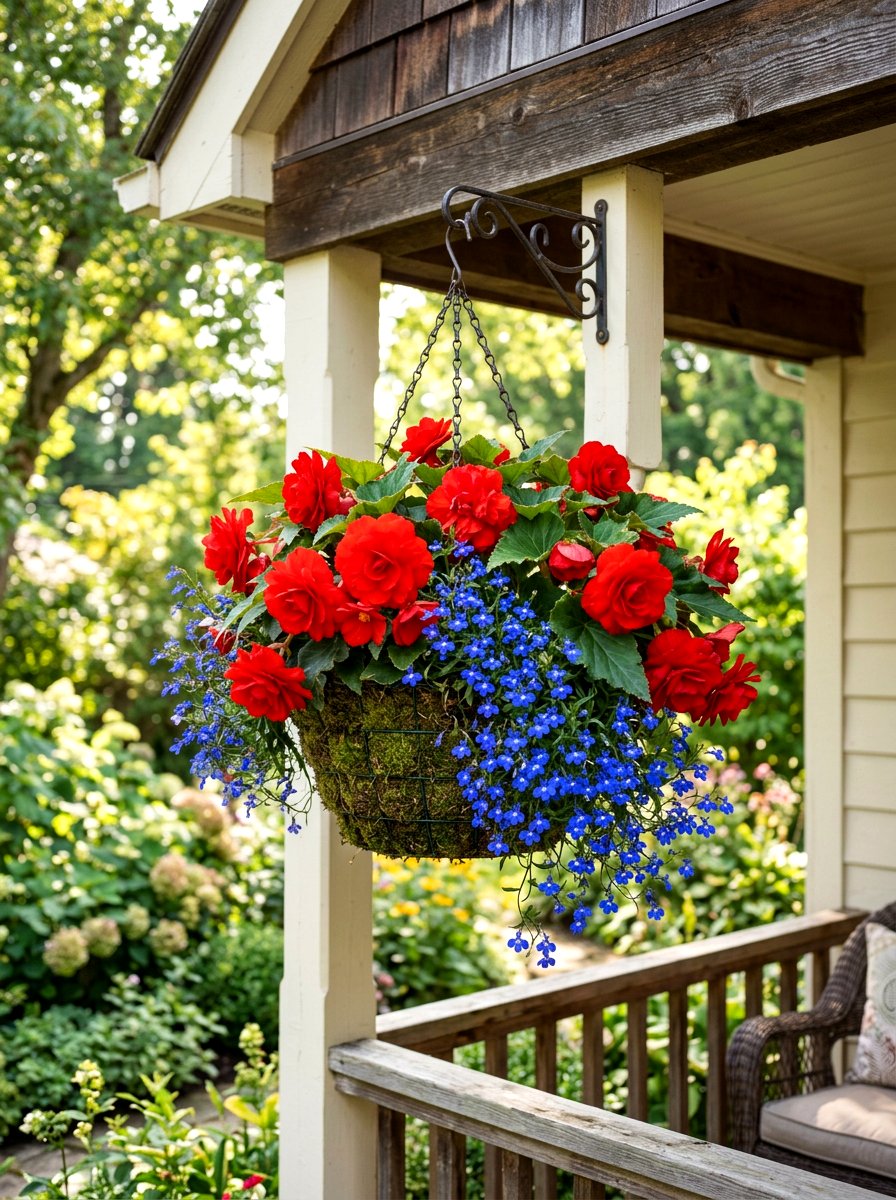 Begonia Hanging Basket - 30 container plant arrangement ideas