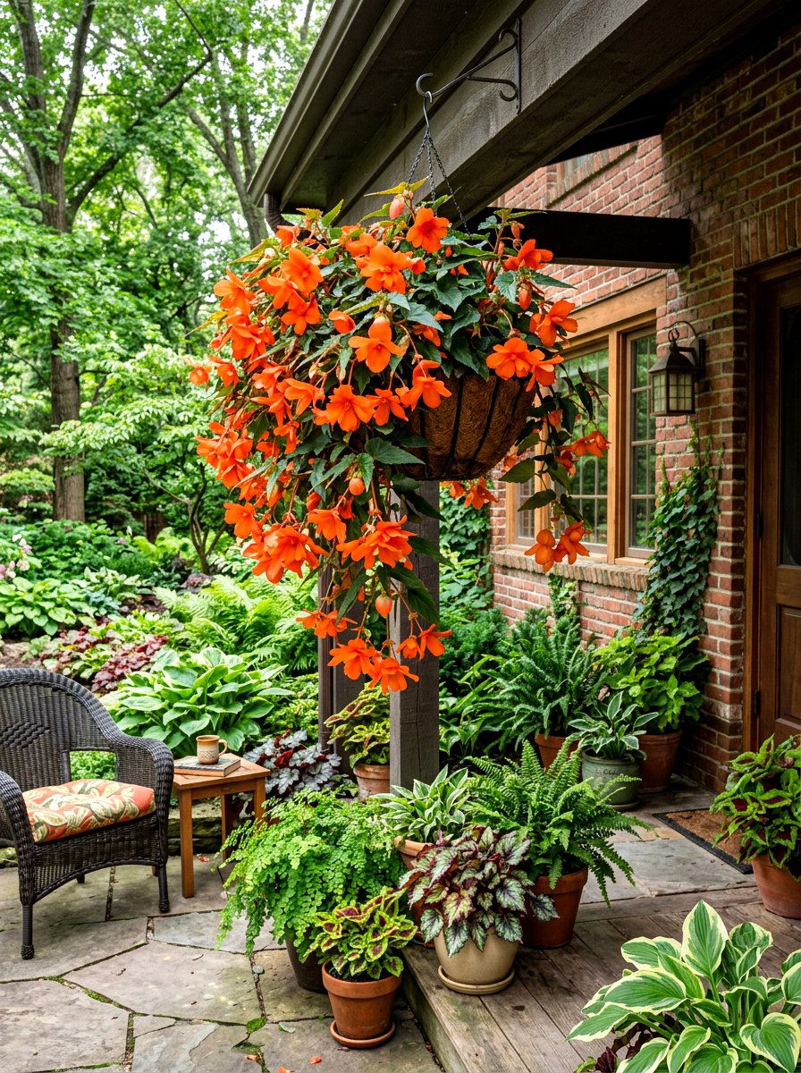 Begonia Shade Garden - 30 summer container garden ideas