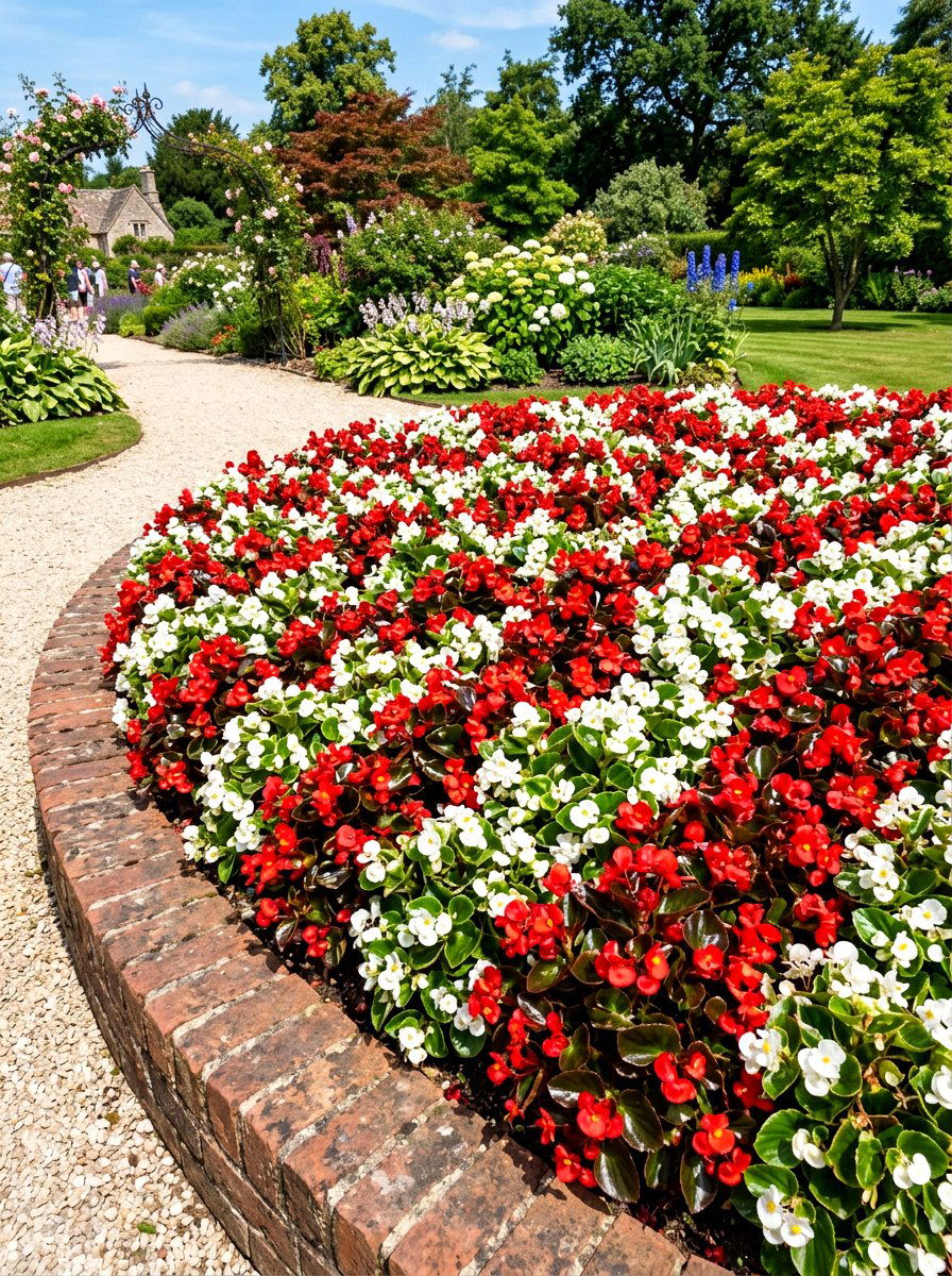 Begonia flower garden - 30 shade garden ideas