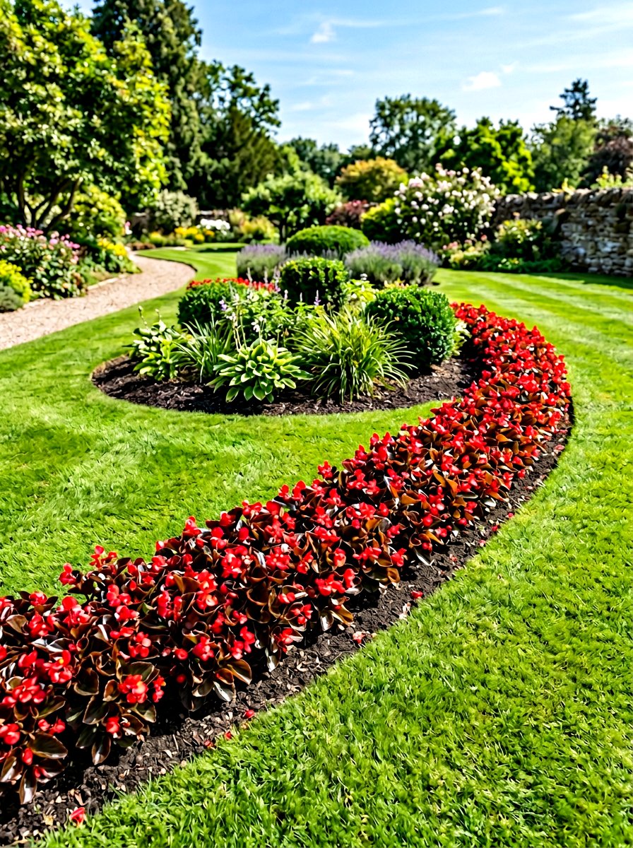 Begonia garden edge - 30 annual flower border ideas