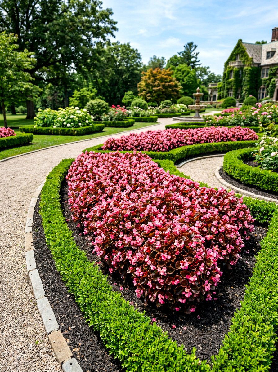 Begonias in garden beds - 30 annual flower bed ideas