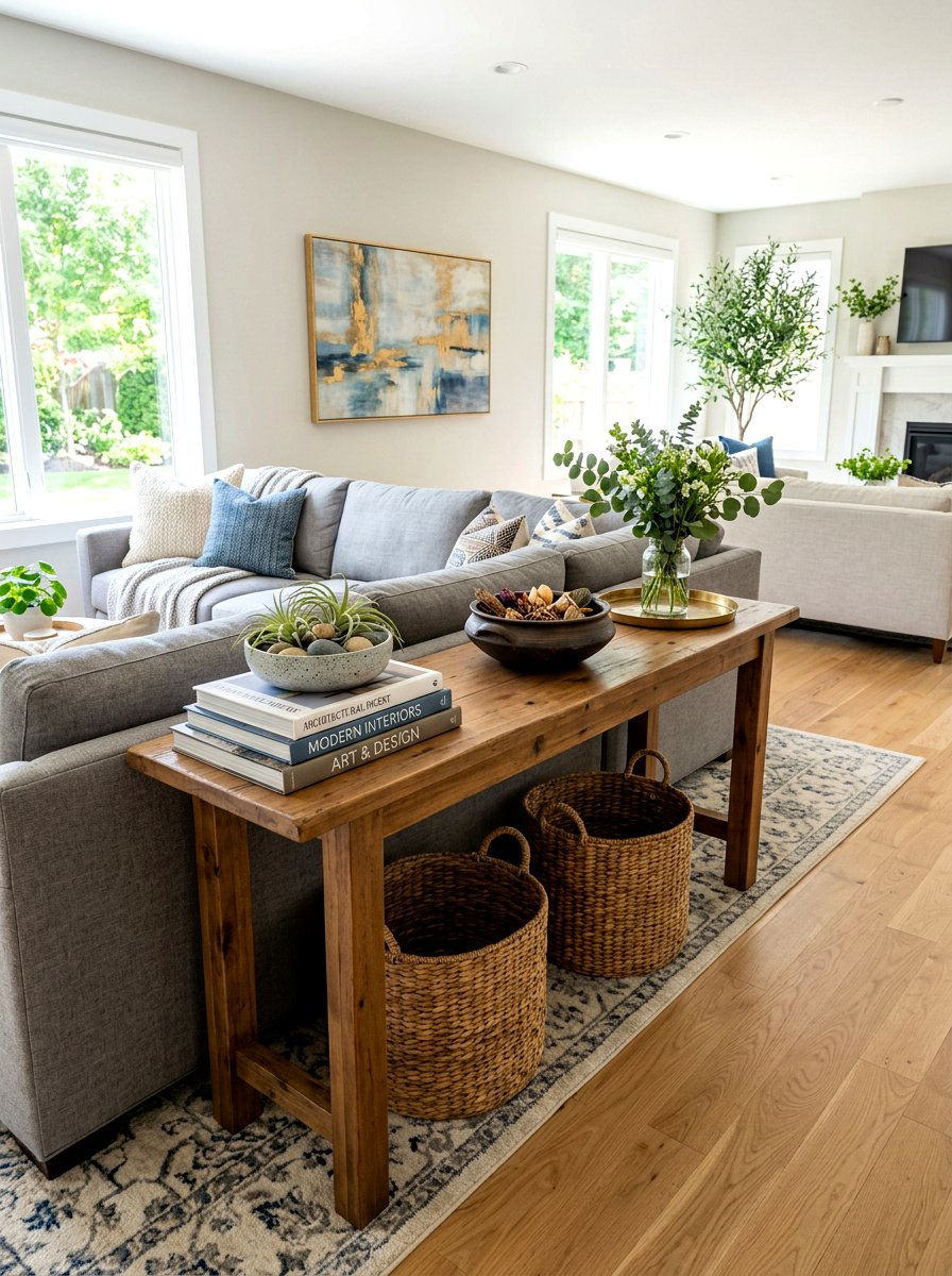 Behind Sofa Console Table - 30 console table decor ideas