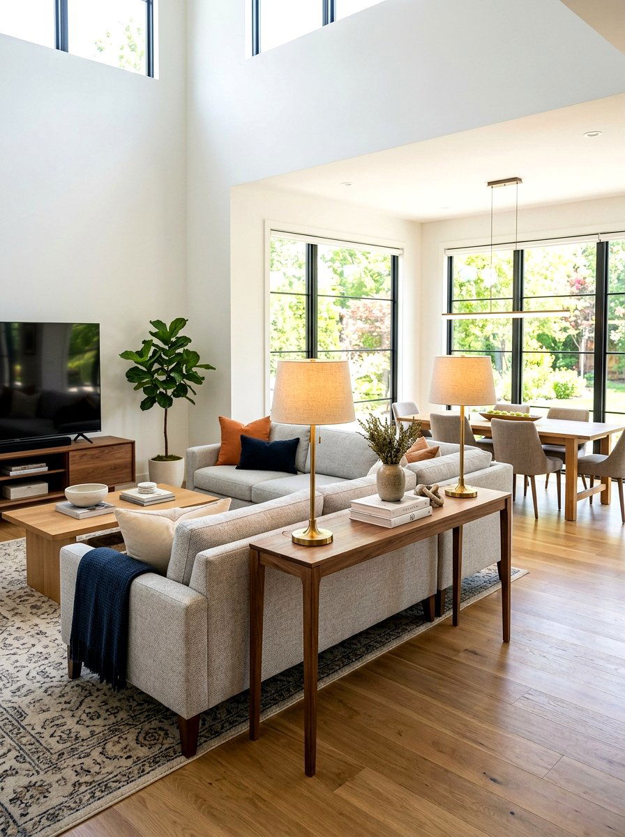 Behind Sofa Console - 30 narrow console table ideas