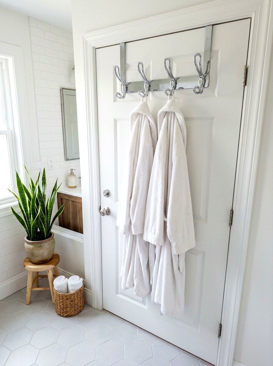 Behind The Door Hook - 30 bathroom storage ideas