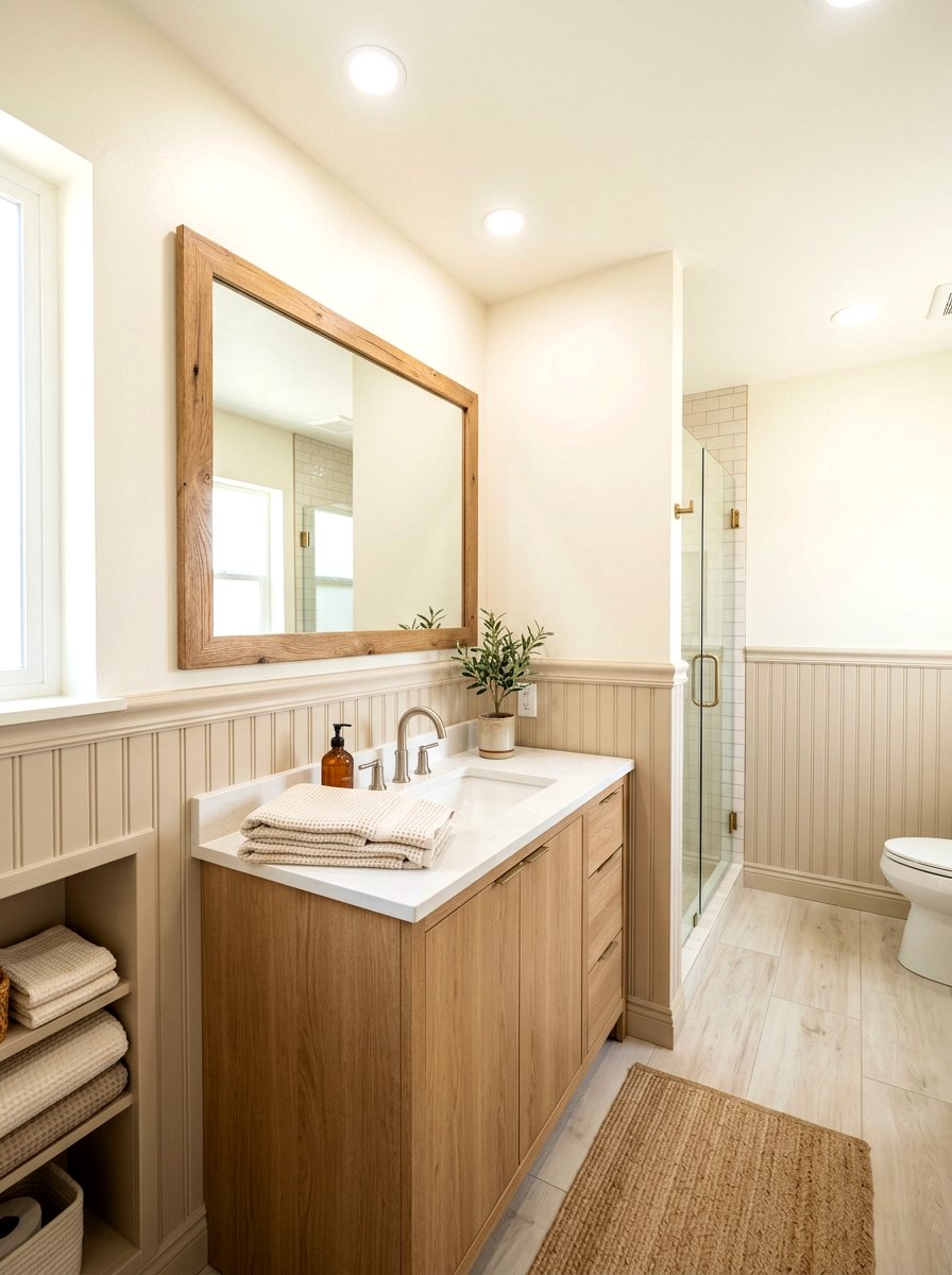 Beige Beadboard Bathroom Wainscoting - 30 beadboard bathroom ideas