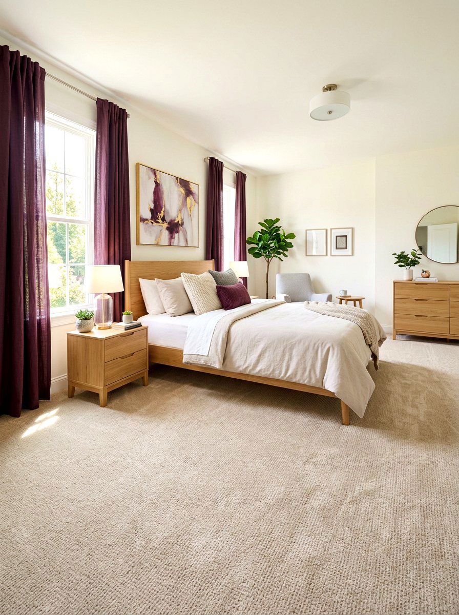 Beige Bedroom Carpet - 30 plum and beige bedroom ideas