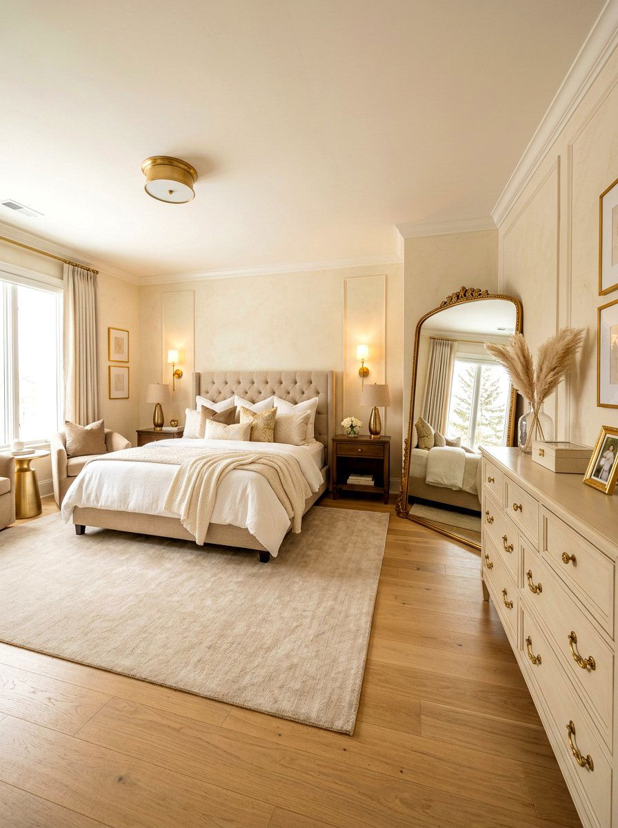 Beige Bedroom Gold Accents - 30 cream and beige bedroom ideas