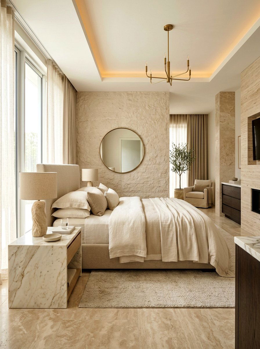 Beige Bedroom Stone Textures - 30 cream and beige bedroom ideas