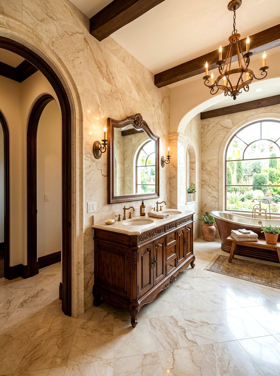 Beige Crema Marfil Bathroom - 30 marble bathroom ideas