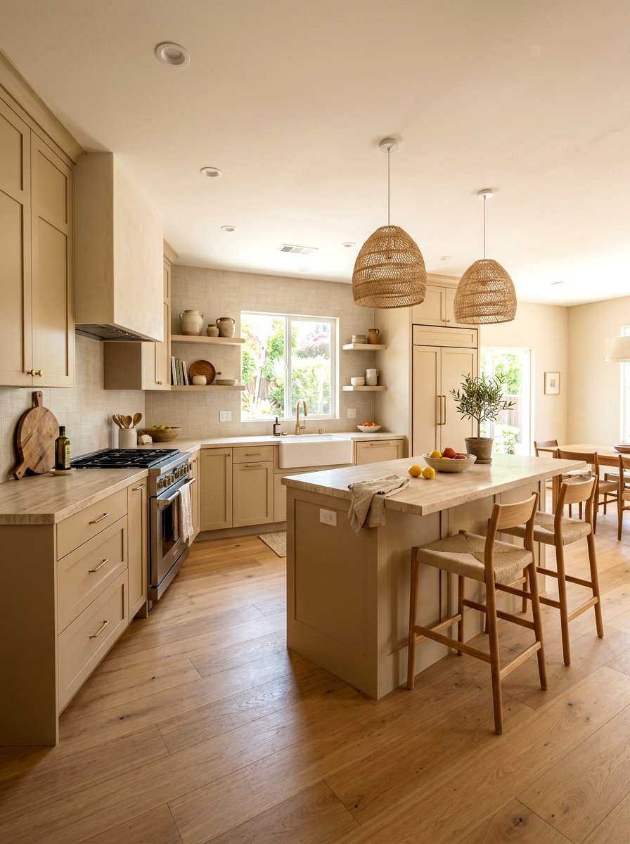 Beige Kitchen Cabinets - 30 painted kitchen cabinet ideas