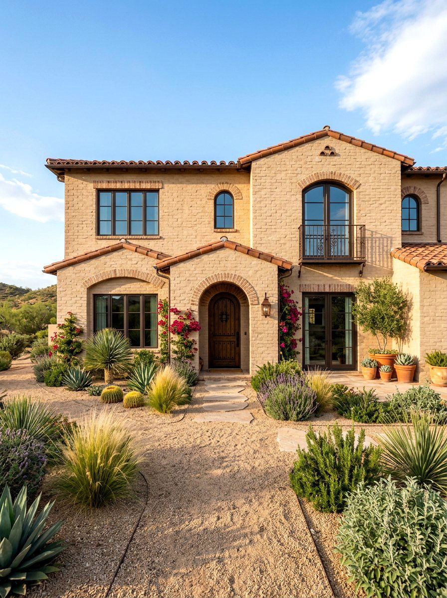 Beige Limewashed Brick House - 30 limewashed brick exterior ideas
