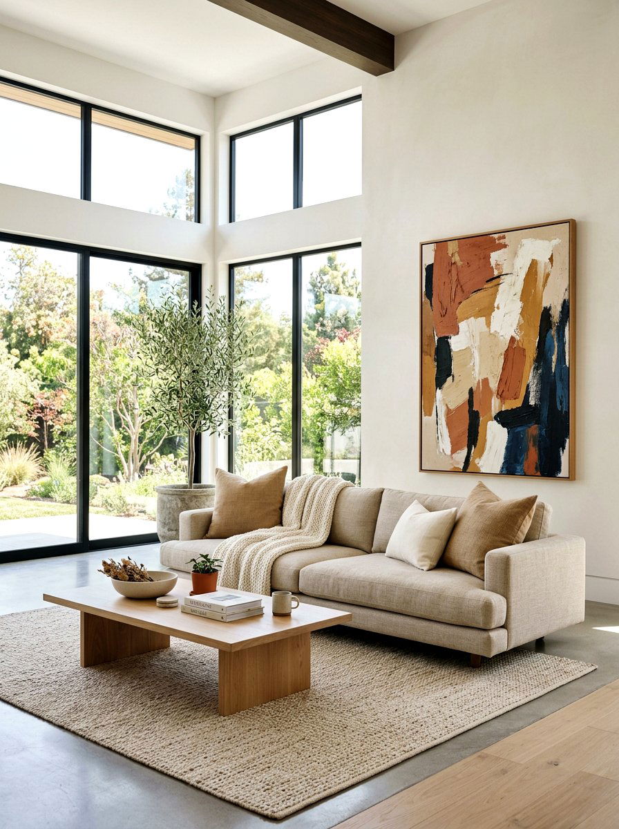 Beige Low Profile Sofa - 30 sofa styling ideas